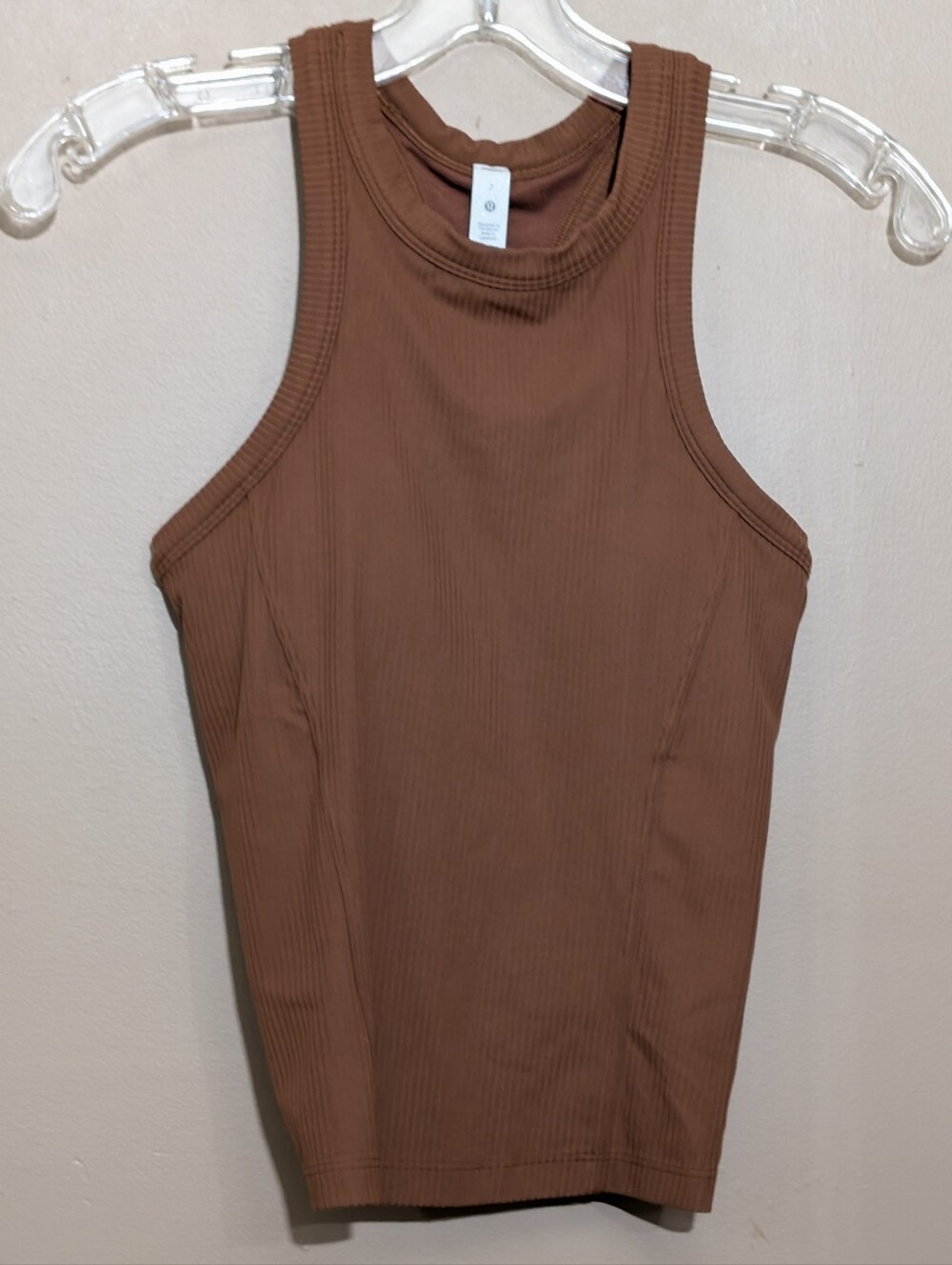 lululemon Brown ribbed Nulu Racerback tank Sz 2